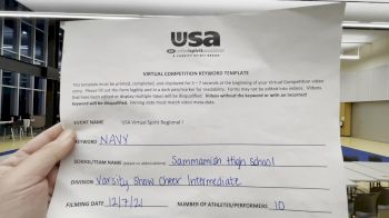 Sammamish High School [Varsity Show Cheer Intermediate] 2021 USA Virtual Spirit Regional I