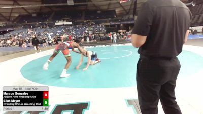157 lbs Champ. Round 3 - Marcus Gonzales, Auburn Area Wrestling Club vs Silas Meyer, Wrestling Rhinos Wrestling Club