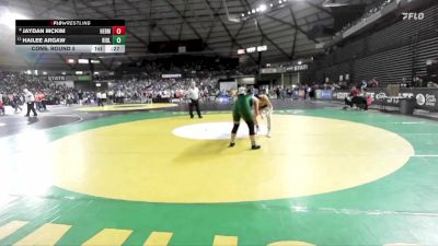 Girls 3A 155 lbs Cons. Round 5 - Hailee Argaw, Ridgeline (Girls) vs Jaydan McKim, Hermiston (Girls)