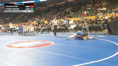 155 Class 1 lbs Champ. Round 1 - Lorelei Weaver, Lafayette County vs Allison Vacek, Warrenton