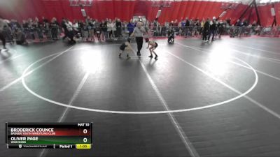 62 lbs Semifinal - Broderick Counce, Badger Youth Wrestling Club vs Oliver Page, Wisconsin