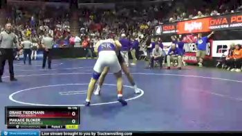 1 lbs Champ. Round 1 - Drake Tiedemann, Northwood-Kensett vs MaKade Bloker, North Butler-Clarksville