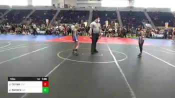 70 lbs Semifinal - Jacob Correa, Central Coast Most Wanted WC vs Joshua Romero, Elite Force