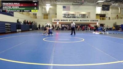 157 lbs Round 4 (6 Team) - Karsten Jensen, Southwestern Oregon Community College vs Francisco Ayala, Western Wyoming College