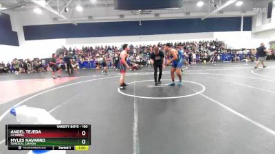 190 lbs Cons. Round 3 - Angel Tejeda, La Sierra vs Myles Navarro, Temescal Canyon