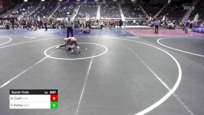 62 lbs Quarterfinal - Brooks Duell, Burlington Youth Wrestling vs Peyton Potter, Green River Grapplers