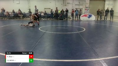 70-75 lbs Round 1 - Dalton Whitt, North Carolina vs Yusuf Diaz, North Carolina