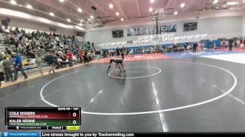 130 lbs Semifinal - Kaleb Henne, Team Braves Wrestling Club vs Cole Rogers, Diamondville Wrestling Club