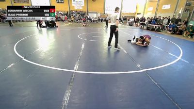 215 lbs Consi Of 8 #2 - Benjahmin Wilcox, Woonsocket vs Isaac Preston, Vergennes
