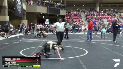 52 lbs Cons. Round 2 - Miles Ford, Linn County Twisters vs Brody Harmon, Lawrence Elite
