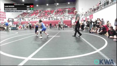 58-61 lbs Consi Of 4 - Liam Boggs, Choctaw Ironman vs Brayden Webb, Harrah Little League Wrestling