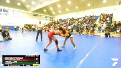 126 lbs Cons. Round 4 - Hansel Acte, Eisenhower vs Demetries Thomas, Paramount High School