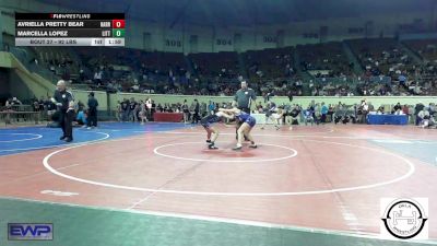 92 lbs Quarterfinal - Avriella Pretty Bear, Harrah vs Marcella Lopez, Little Axe Takedown Club