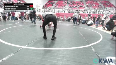 100 lbs Rr Rnd 5 - Minor Langford, Weatherford Youth Wrestling vs Fisher Green, OKC Saints Wrestling