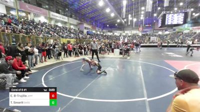 62 lbs Consi Of 8 #1 - Eusiah Bueno-Trujillo, Jefferson Wrestling Club vs Tristin Smartt, Sargent Farmers