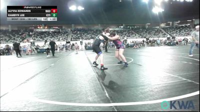 180 lbs Rr Rnd 3 - Alyvia Edwards, Wagoner Takedown Club vs Kambyr Lee, Keystone Kids Wrestling Club
