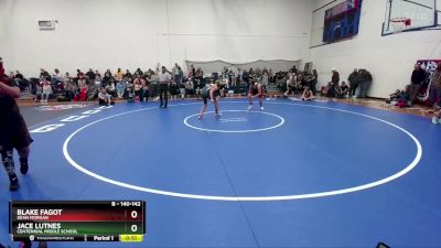 140-142 lbs Round 2 - Jace Lutnes, Centennial Middle School vs Blake Fagot, Dean Morgan