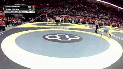 D3-120 lbs Quarterfinal - Spencer Shore, Miami East vs Owen Patchen, Monroeville