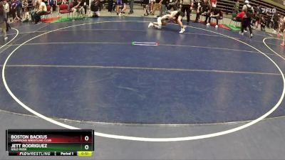 87 lbs Quarterfinal - Boston Backus, Champions Wrestling Club vs Jett Rodriguez, Gold Rush