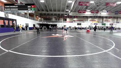184 lbs Semifinal - Blake Johnson, Missouri Baptist University vs Chris Wohrley, Graceland University