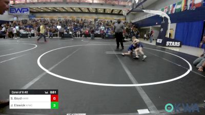 46 lbs Consi Of 8 #2 - Silas Boyd, Harrah Little League Wrestling vs Johnny Elswick, Newcastle Youth Wrestling