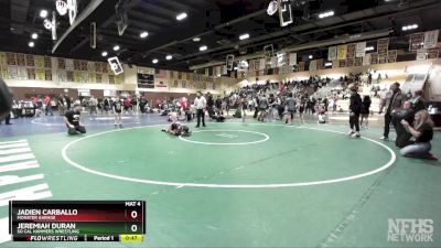 92 lbs 1st Place Match - Jeremiah Duran, So Cal Hammers Wrestling vs Jadien Carballo, Monster Garage