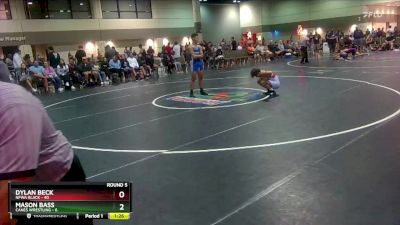 160 lbs Round 5 (6 Team) - Dylan Beck, NFWA Black vs Mason Bass, Canes Wrestling