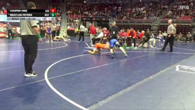 1A-132 lbs Quarterfinal - Cooper Hinz, Jesup vs Braylon Peters, Westwood, Sloan