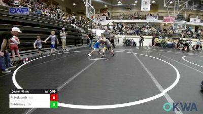 85 lbs Quarterfinal - River Holcomb, Tecumseh Youth Wrestling vs Gaige Massey, Lions Wrestling Academy