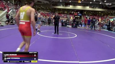 132 lbs Cons. Round 2 - Luke Borror, OK vs Blaine Schwada, KS