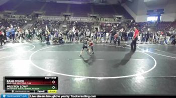 56 lbs Quarterfinal - Kash Conde, Bear Cave Wrestling Club vs Preston Lowy, Grandview Wolves Wrestling Club