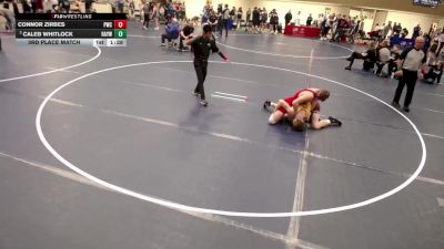 16U - 150 lbs 3rd Place Match - Caleb Whitlock, Rogers Area Youth Wrestling Club vs Connor Zirbes, Peak Wrestling Club