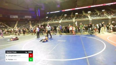 46 lbs Quarterfinal - Bridger Jorgensen, Sheridan WC vs Greyson Potter, Green River Grapplers