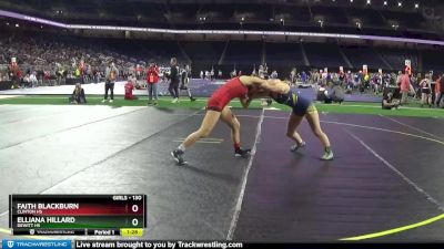 Girls - 130 lbs Quarterfinal - Faith Blackburn, Clinton HS vs Elliana Hillard, DeWitt HS