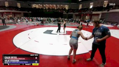 155 lbs Round 1 - Chloe Reyes, Mustang High School Wrestling vs Kelbi Goddard, Roughneck Wrestling Club Of South Tulsa