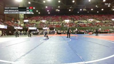 102 lbs Quarterfinal - Maci Brouillette, Coyote Wrestling Club vs Hailey Robinson, Thermopolis Wrestling Club