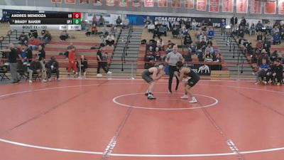 133 lbs Champ. Round 1 - Brady Baker, Pitt-Johnstown vs Andres Mendoza, Bridgeport