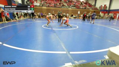 119 lbs Quarterfinal - Gabriel Ward, Raw Wrestling Club vs Race Foster, Tahlequah Wrestling Club