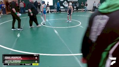 95 lbs Quarterfinal - Jonas Hendricks, Torrington Wrestling Club vs Ashton Horning, Sheridan Wrestling Club