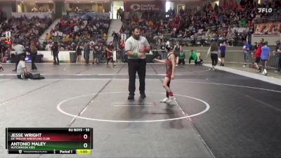 55 lbs Cons. Round 2 - Antonio Maley, Hutchinson Kids vs Jesse Wright, OZ Trojan Wrestling Club