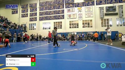 43 lbs Rr Rnd 1 - Gunner Poeling, Duncan Demon Wrestling vs Miles Steiner, Mustang Bronco Wrestling Club