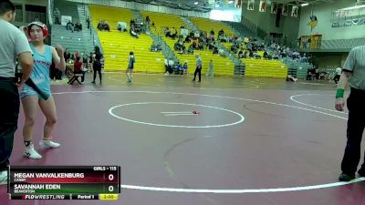 115 lbs Champ. Round 2 - Savannah Eden, Beaverton vs Megan Vanvalkenburg, Canby