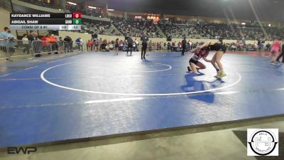 110 lbs Consi Of 8 #1 - Kaydance Williams, Locust Grove Wrestling vs Abigail Shaw, Sand Springs Jr High