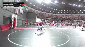 105 lbs Champ. Round 2 - Hayden Hegland, River Valley Youth Wrestling vs Sophia Biundo, BGC