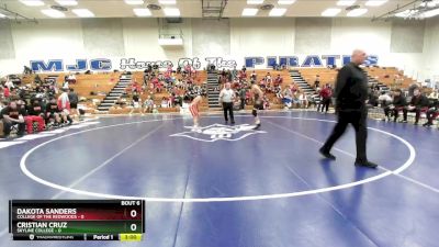 125 lbs Round 1 (16 Team) - Dakota Sanders, College Of The Redwoods vs Cristian Cruz, Skyline College