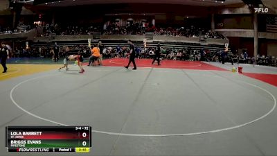 72 lbs Semifinal - Briggs Evans, Pipestone vs Lola Barrett, St. James