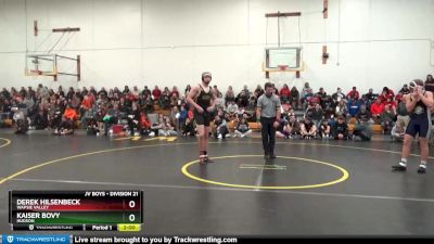 DIVISION 21 lbs Round 1 - Derek Hilsenbeck, Wapsie Valley vs Kaiser Bovy, Hudson