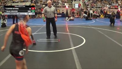 55 lbs Champ. Round 1 - Carter Myers, Freedom Wrestling vs Talia Weaver, Xenia Gladiator Wrestling Club