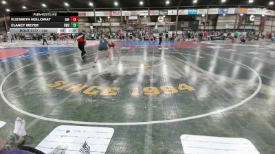 148 lbs Quarterfinal - Clancy Meyer, Dickinson Wrestling Club vs Elizabeth Holloway, Greybull/Riverside