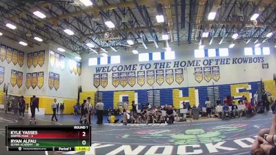 138 lbs Round 1 (8 Team) - Ryan Alfau, Glynn Academy vs Kyle Yasses, Griffin Fang